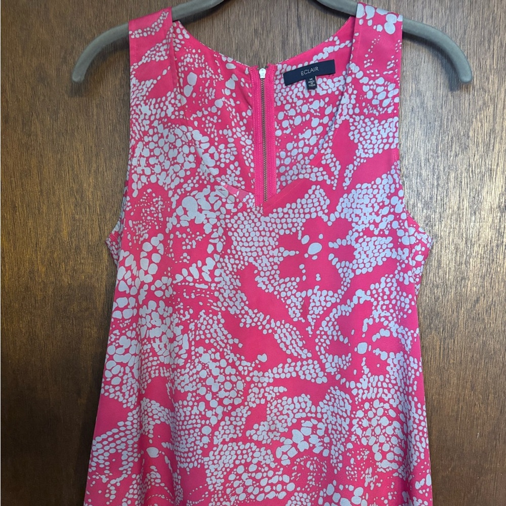 Pink and Gray Sleeveless Top with Zippered Back